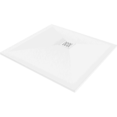 Mexen Stone+ sprchová vanička kompozitná štvorcová 80 x 80 cm, biela, krytka biela - 44108080-W