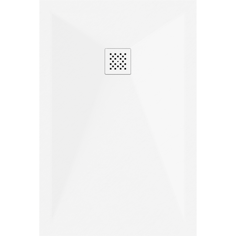 Mexen Stone+ kompozitná obdĺžniková sprchová vanička 120 x 80 cm, biela, kryt biely - 44108012-W