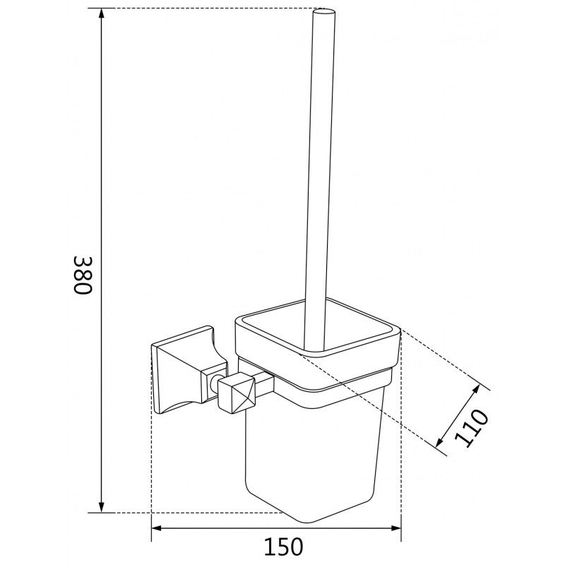 Mexen Dalia WC kefa, čierna - 7017350-70