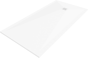 Mexen Stone+ obdĺžniková kompozitová sprchová vanička 180 x 80 cm, biela, krytka biela - 44108018-W