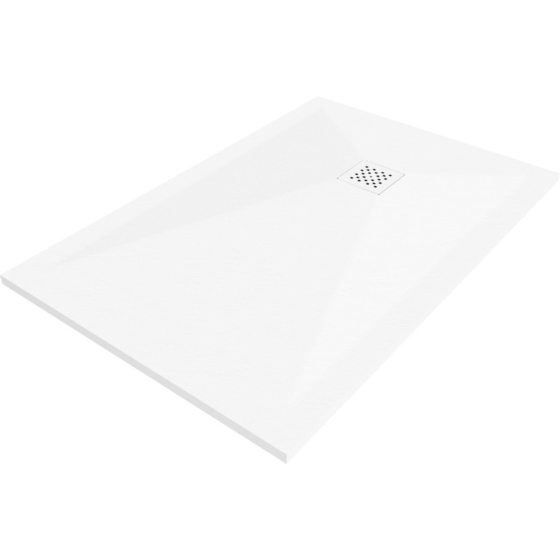Mexen Stone+ rektangulárny kompozitový sprchovací kút 110 x 90 cm, biely, kryt biely - 44109011-W