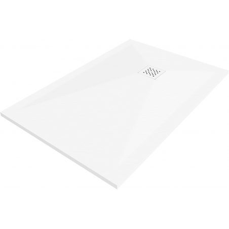 Mexen Stone+ rektangulárny kompozitový sprchovací kút 110 x 90 cm, biely, kryt biely - 44109011-W