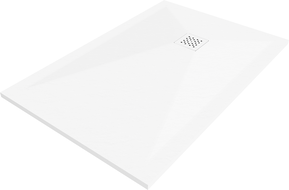 Mexen Stone+ Kompozitová obdĺžniková sprchová vanička 120 x 90 cm, biela, biely kryt - 44109012-W