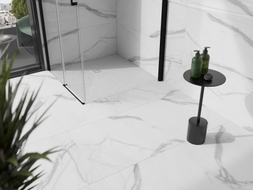 Mexen Stone+ kompozitová štvorcová vanička 100 x 100 cm, biela, biela krytka - 44101010-W