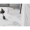 Mexen Stone+ kompozitový štvorcový sprchový kút 80 x 80 cm, biely, zlatá mriežka - 44108080-G