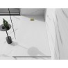 Mexen Stone+ štvorcový kompozitný sprchový kút 180 x 100 cm, biely, zlatý kryt - 44101018-G