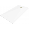 Mexen Stone+ kompozitový štvorcový sprchový žľab 180 x 100 cm, biely, zlatý kryt - 44101018-G