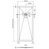 Mexen Stone+ kompozitová obdĺžniková sprchová vanička 160 x 70 cm, biela, zlatý kryt - 44107016-G