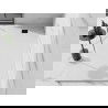 Mexen Stone+ kompozitový obklad obdélníkový 180 x 70 cm, bílý, černá maskovací lišta - 44107018-B