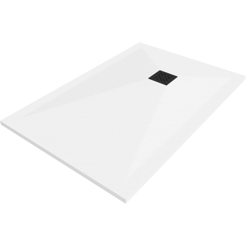 Mexen Stone+ kompozitový sprchový kout obdélníkový 120 x 100 cm, bílý, černé krytí - 44101012-B