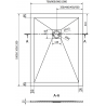 Mexen Stone+ kompozitná obdĺžniková sprchová vanička 120 x 100 cm, biela, čierna krytka - 44101012-B