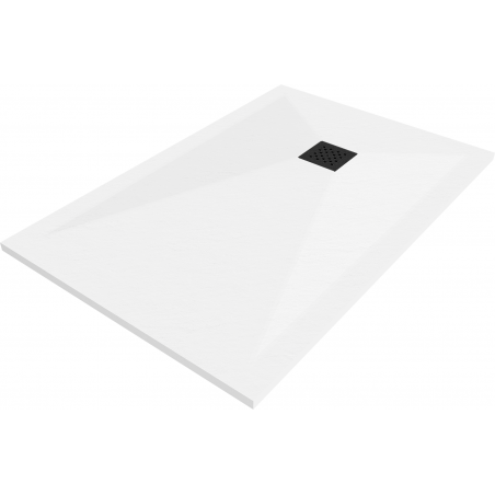 Mexen Stone+ obdĺžniková kompozitová vanička 120 x 90 cm, biela, čierna krytka - 44109012-B