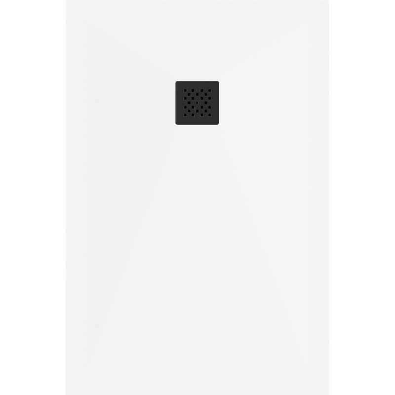 Mexen Stone+ obdĺžniková kompozitná sprchová vanička 130 x 90 cm, biela, čierny kryt - 44109013-B