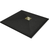 Mexen Stone+ štvorcový kompozitný sprchový kút 70 x 70 cm, čierny, krytka zlatá - 44707070-G