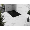Mexen Stone+ kompozitná obdĺžniková sprchovacia vanička 100 x 80 cm, čierna, zlatá mriežka - 44708010-G