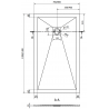 Mexen Stone+ kompozitová obdĺžniková sprchová vanička 140 x 70 cm, čierna, zlatá krytka - 44707014-G