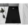 Mexen Stone+ kompozitný obdĺžnikový sprchový kút 180 x 80 cm, čierny, kryt zlatý - 44708018-G