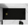 Mexen Stone+ pravouhlý kompozitný sprchový žľab 200 x 90 cm, čierny, zlatý kryt - 44709020-G
