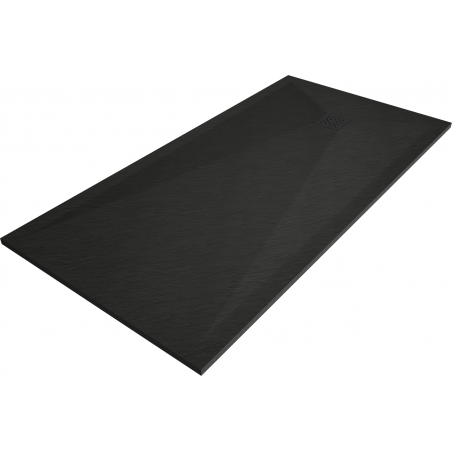 Mexen Stone+ kompozitová obdĺžniková sprchová vanička 200 x 90 cm, čierna, čierna krytka - 44709020-B