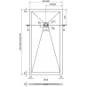Mexen Stone+ čierny kompozitný sprchový žľab obdĺžnikový 200 x 90 cm, čierna maska - 44709020-B