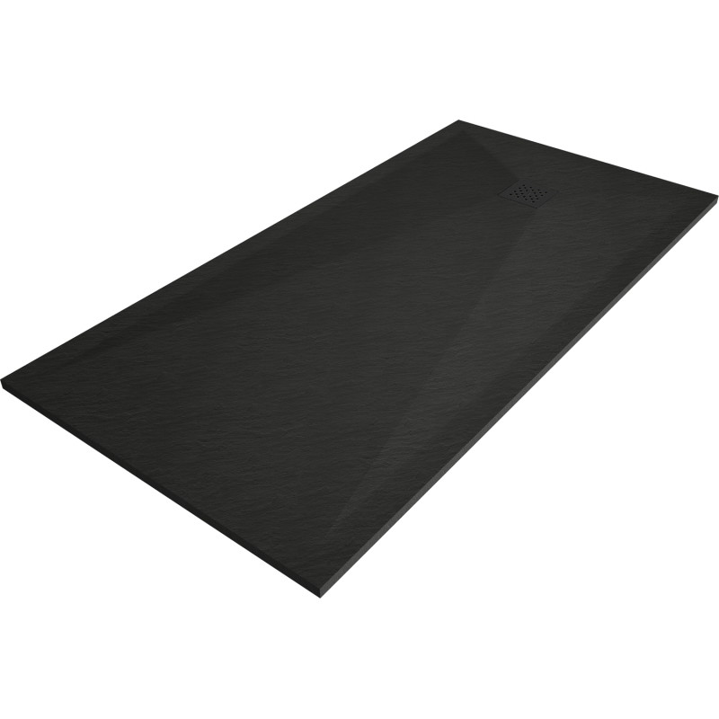 Mexen Stone+ priestorový kompozitný sprchový kút obdĺžnikový 200 x 80 cm, čierny, čierna mriežka - 44708020-B