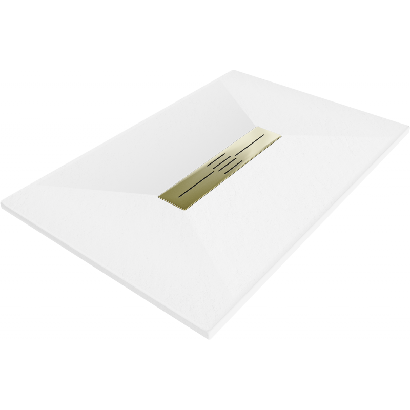 Mexen Toro obdĺžniková vanička SMC 100 x 70 cm, biela, zlatý kryt - 43107010-G