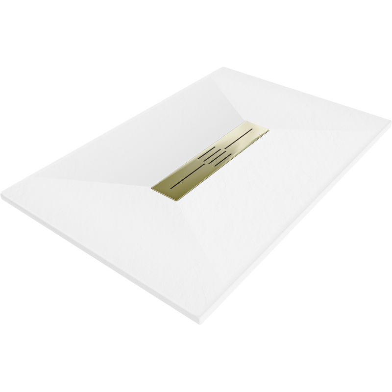Mexen Toro obdĺžnikový sprchový kút SMC 130 x 70 cm, biely, krytka zlatá - 43107013-G