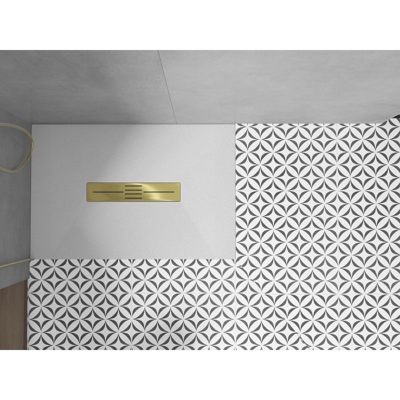 Mexen Toro obdĺžnikový sprchový kút SMC 100 x 80 cm, biely, zlatý kryt - 43108010-G