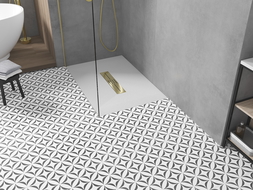 Mexen Toro obdĺžniková sprchová vanička SMC 120 x 80 cm, biela, krytka zlatá - 43108012-G