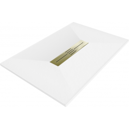 Mexen Toro obdĺžnikový sprchovací kút SMC 140 x 80 cm, biely, krytka zlatá - 43108014-G