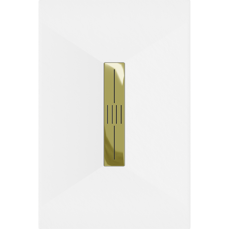 Mexen Toro obdĺžniková sprchová vanička SMC 130 x 80 cm, biela, krytka zlatá - 43108013-G