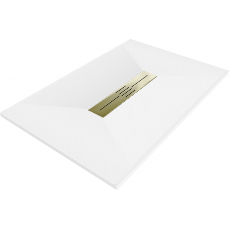 Mexen Toro obdĺžnikový sprchový kút SMC 100 x 90 cm, biely, zlatá krytka - 43109010-G