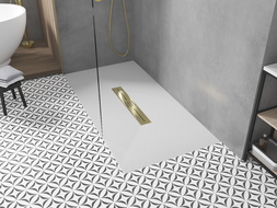 Mexen Toro obdĺžniková sprchová vanička SMC 180 x 70 cm, biela, krytka zlatá - 43107018-G