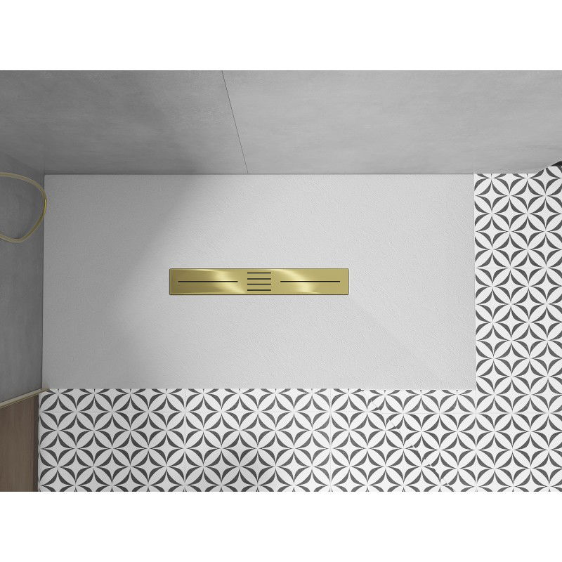 Mexen Toro obdĺžniková sprchová vanička SMC 180 x 70 cm, biela, krytka zlatá - 43107018-G