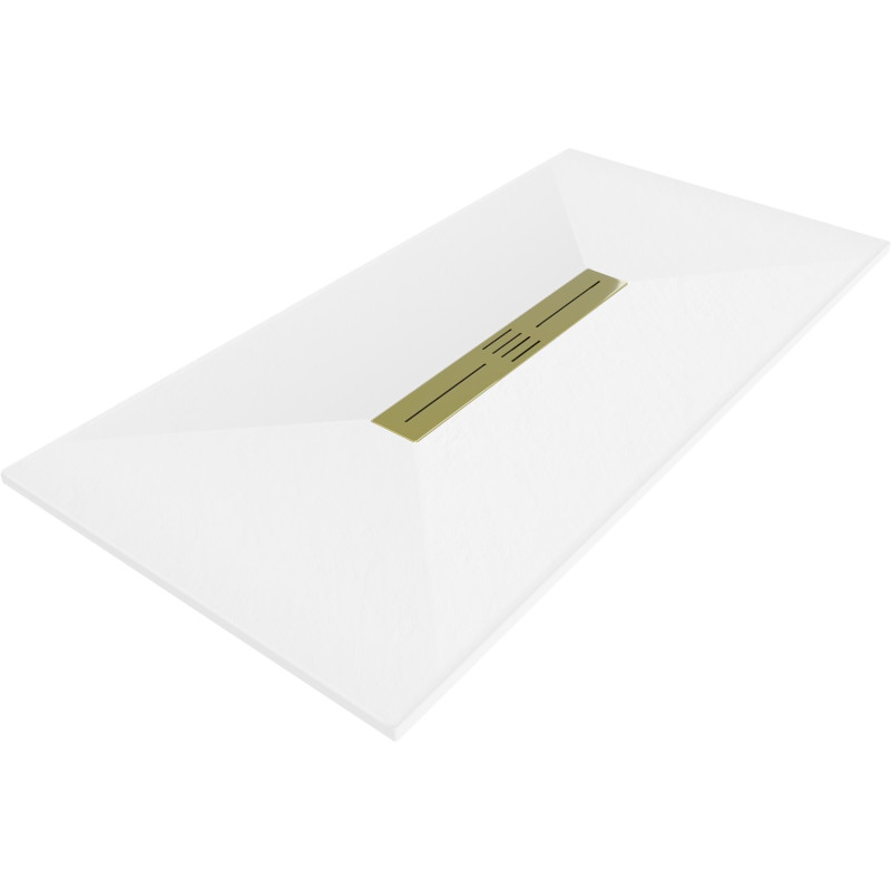 Mexen Toro obdĺžnikový sprchový kút SMC 160 x 80 cm, biely, zlatá krytka - 43108016-G