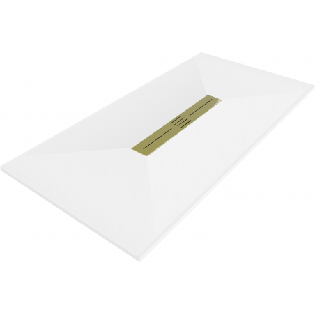 Mexen Toro obdĺžnikový sprchový kút SMC 160 x 80 cm, biely, zlatá krytka - 43108016-G
