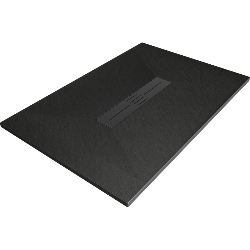 Mexen Toro obdĺžniková sprchová vanička SMC 130 x 80 cm, čierna, krytka čierna - 43708013-B