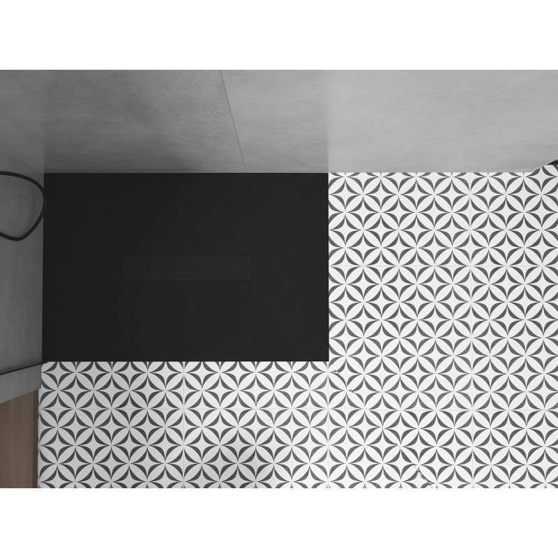 Mexen Toro obdĺžniková sprchová vanička SMC 140 x 70 cm, čierna, kryt čierny - 43707014-B