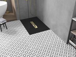 Mexen Toro obdĺžnikový sprchový kút SMC 130 x 80 cm, čierny, kryt zlatý - 43708013-G