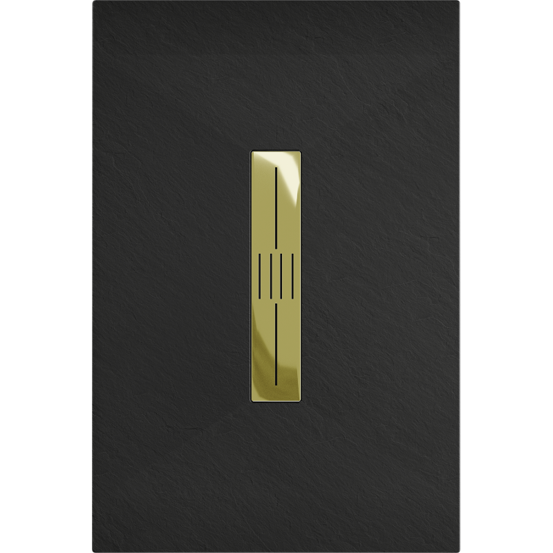 Mexen Toro obdĺžniková vanička SMC 140 x 80 cm, čierna, krytka zlatá - 43708014-G