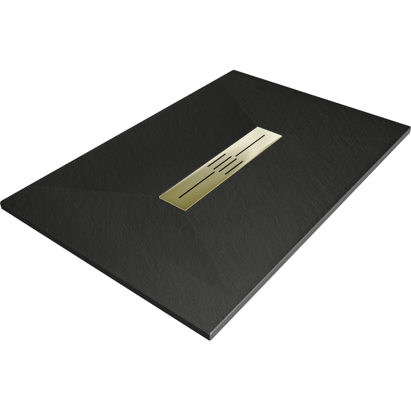 Mexen Toro obdĺžnikový sprchový kút SMC 110 x 90 cm, čierny, kryt zlatý - 43709011-G