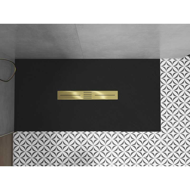 Mexen Toro pravoúhlý sprchový kút SMC 150 x 70 cm, čierny, zlatý kryt - 43707015-G