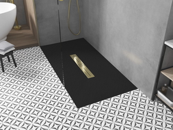 Mexen Toro obdĺžnikový sprchovací kút SMC 160 x 80 cm, čierny, zlatý kryt - 43708016-G