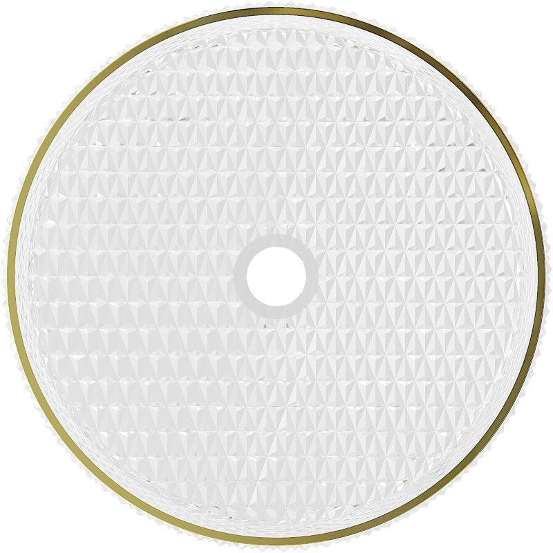 Mexen Aura sklenené umývadlo na dosku 39 x 39 cm, transparentné/zlaté - 24013905