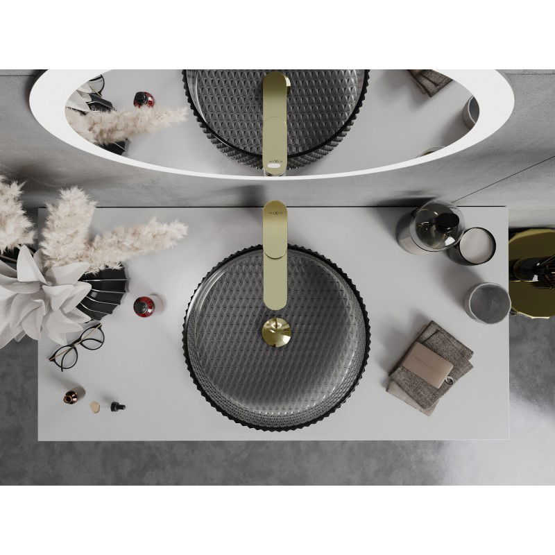 Mexen Aura sklenené umývadlo na dosku 39 x 39 cm, čierne - 24013970