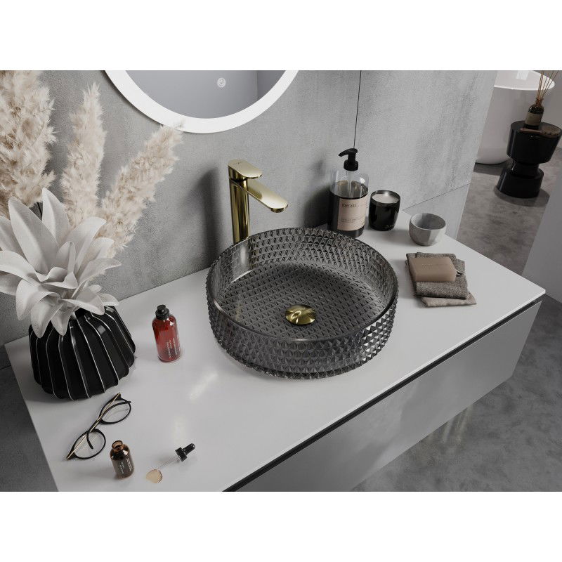 Mexen Aura sklenené umývadlo na dosku 39 x 39 cm, čierne - 24013970