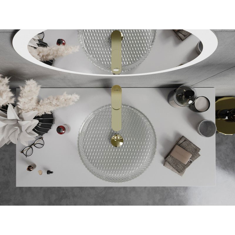 Mexen Aura sklenené umývadlo na dosku 39 x 39 cm, transparentné - 24013900