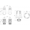 Mexen G01 termostatická sada s dvojitou trubicou DN50, uhlová 1/2"x3/4", nikel - W911-012-918-01