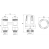 Mexen G01 sada termostatická dvojrúrková DN50, rovná 1/2"x3/4", nikel - W912-012-918-01