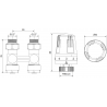 Mexen G01 termostatická súprava s dvoma trubicami DN50, priamy 1/2"x16 mm, nikel - W912-016-918-01